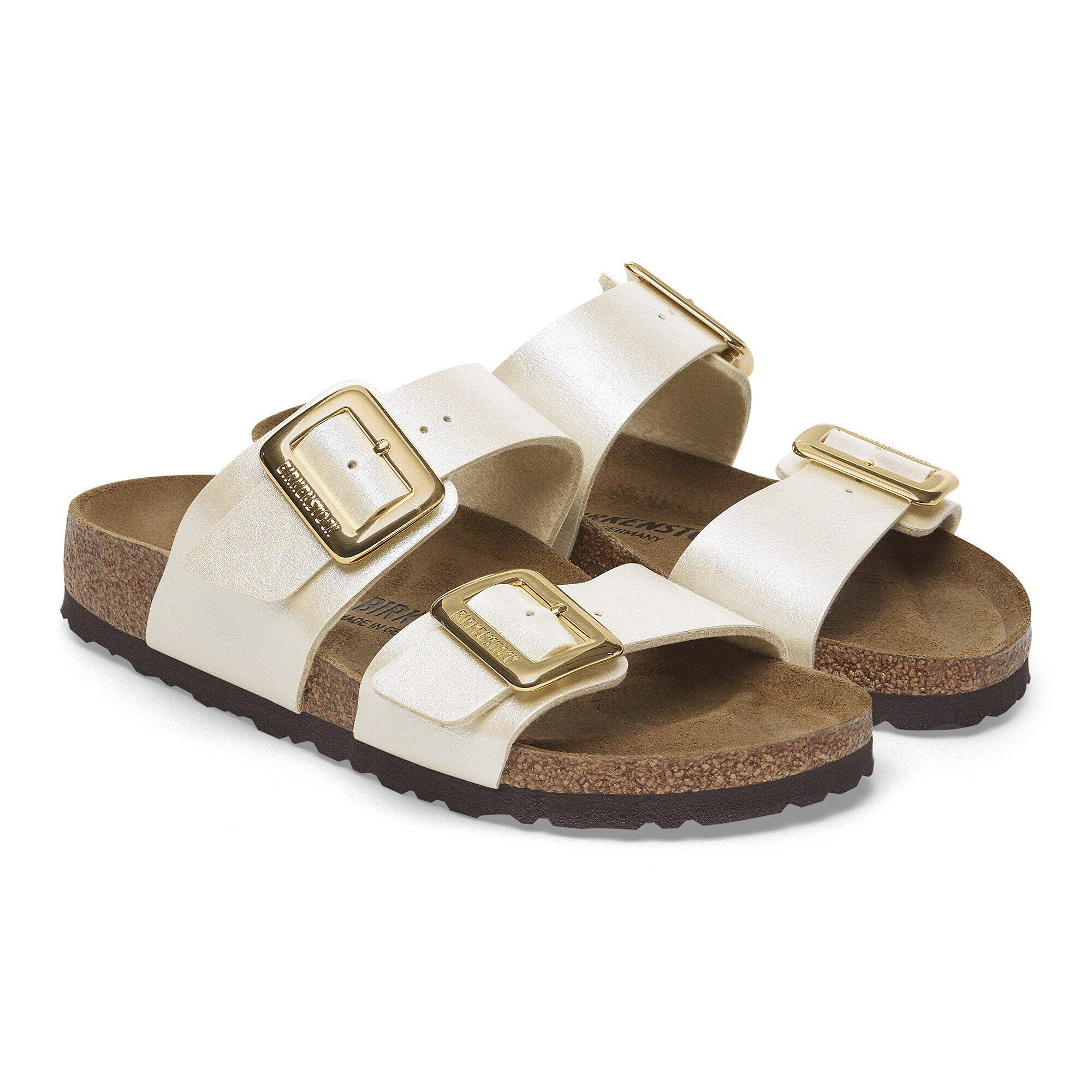 Birkenstock Sydney Luxe Buckle Womens Sandal Birko-Flor-Graceful Pearl White 8