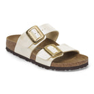 Birkenstock Sydney Luxe Buckle Womens Sandal Birko-Flor-Graceful Pearl White 8