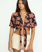 Volcom Deep Tropix SS Top BLK S