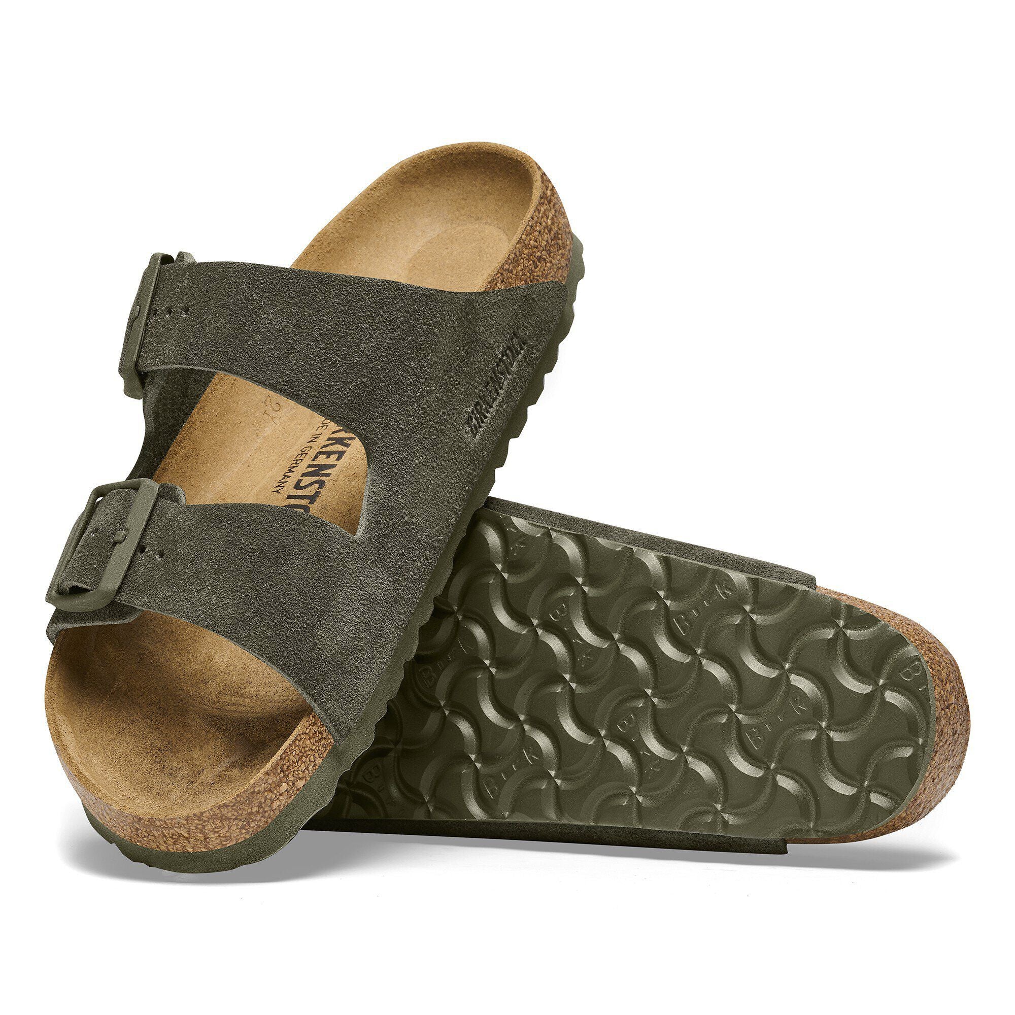Birkenstock Arizona Mens Sandal Suede-Thyme 12