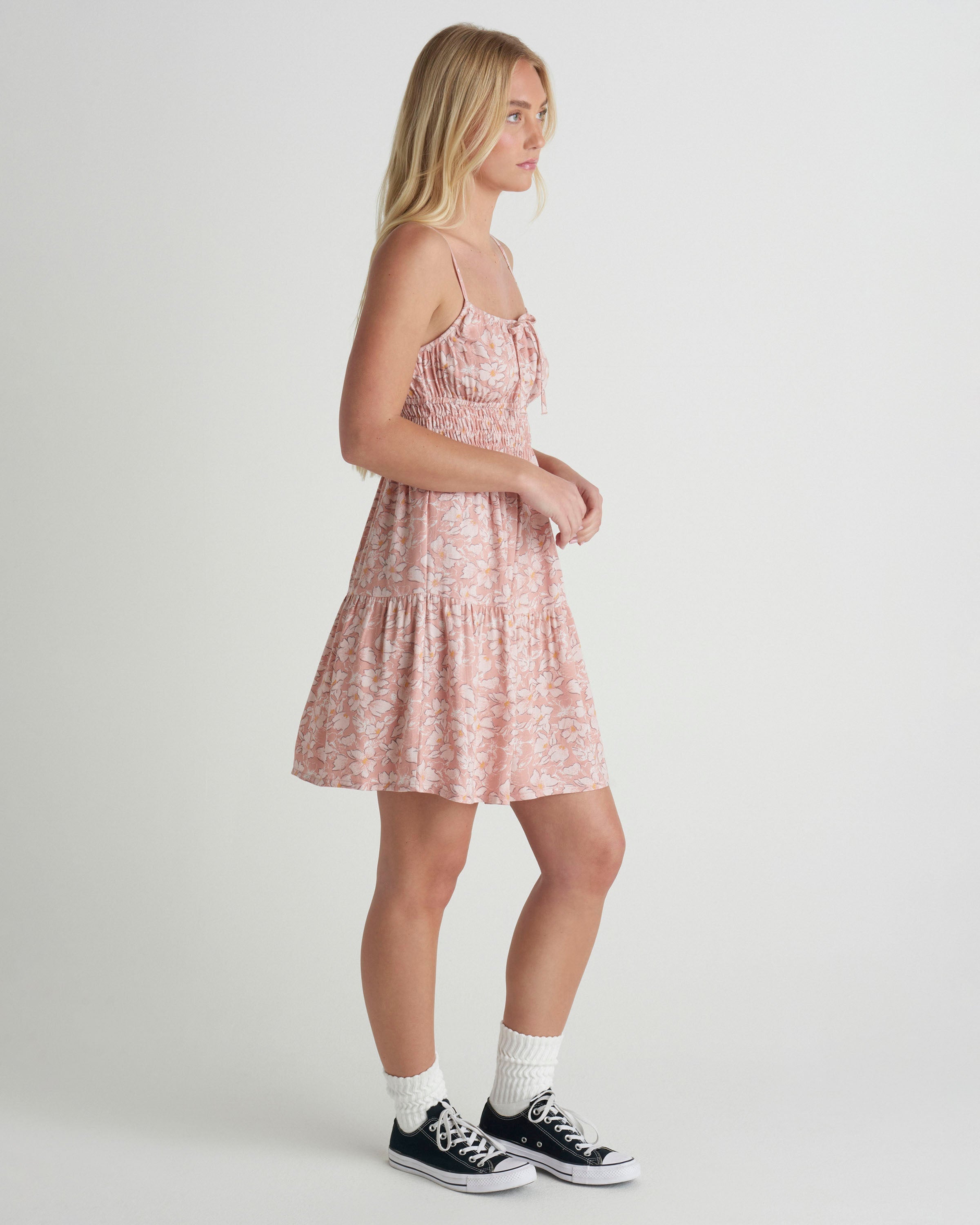 HURLEY BEACHCOMBER MINI DRESS T657-Rose Tan- XS