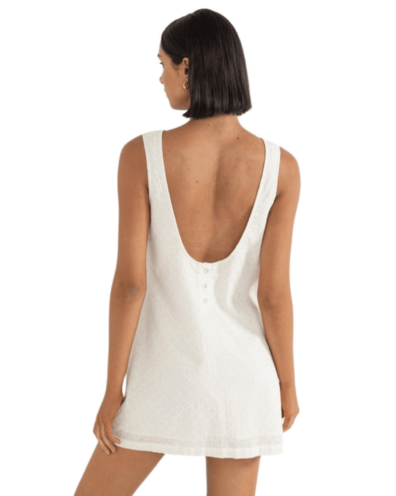 RHYTHM PORTO EYELET MINI  DRESS NATURAL 1XS