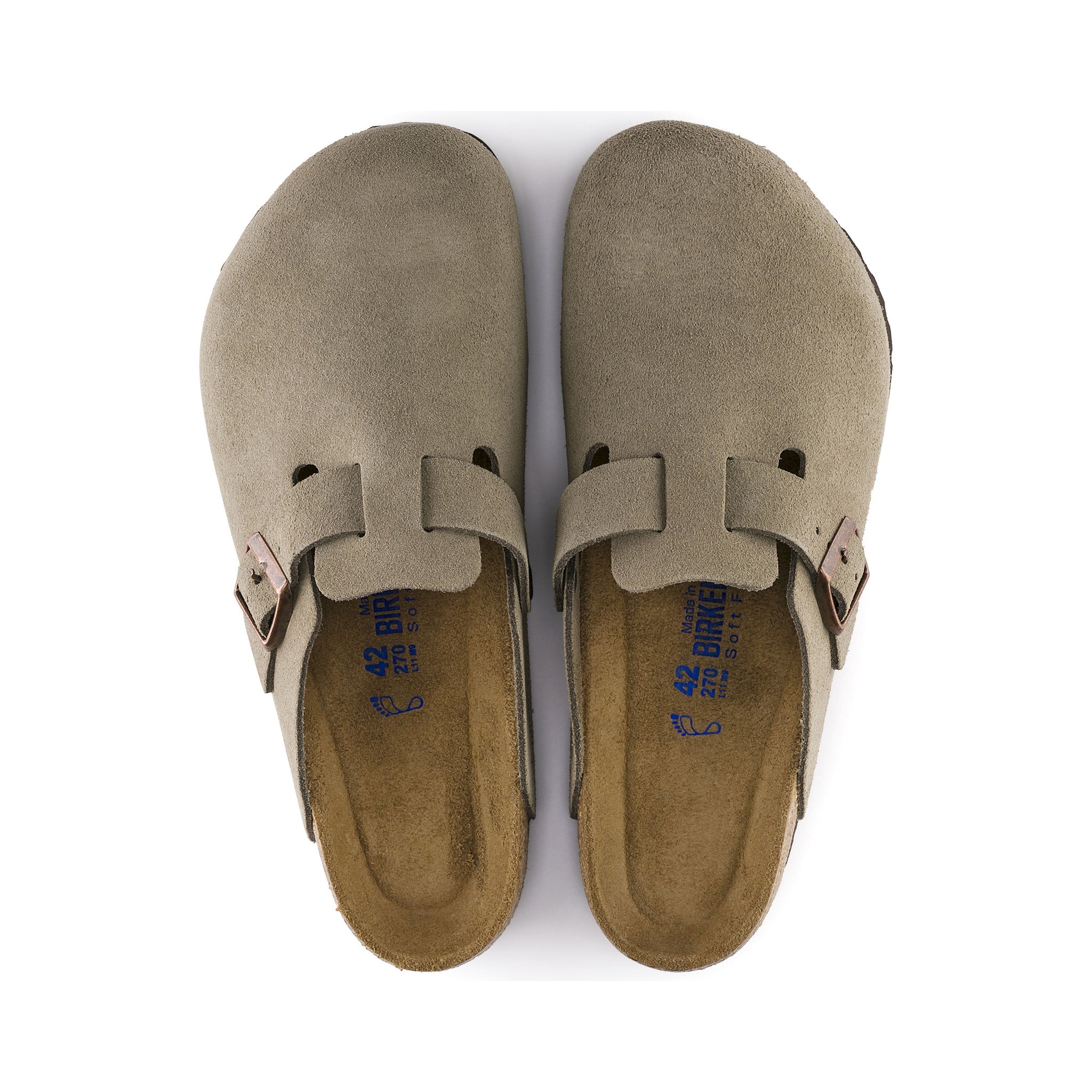 Birkenstock Boston Soft Footbed Mens Clog Suede-Taupe 9