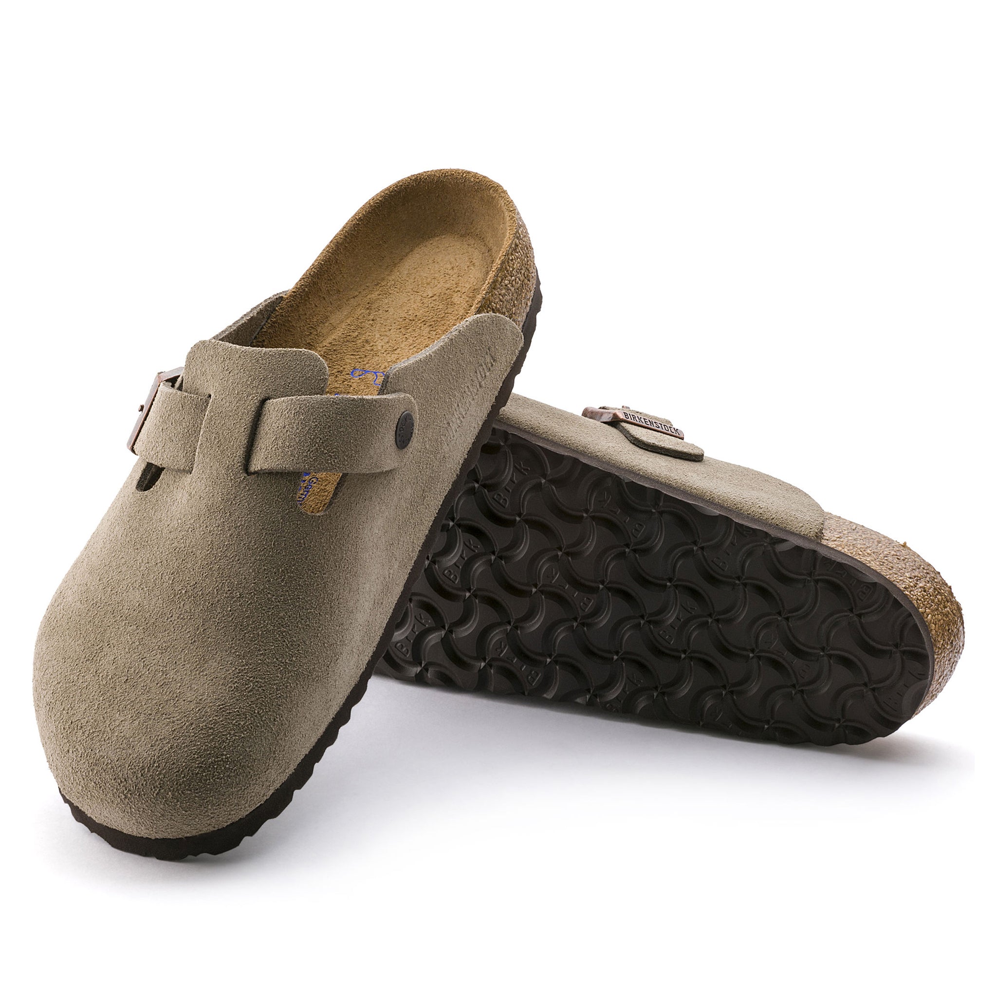 Birkenstock Boston Soft Footbed Mens Clog Suede-Taupe 13