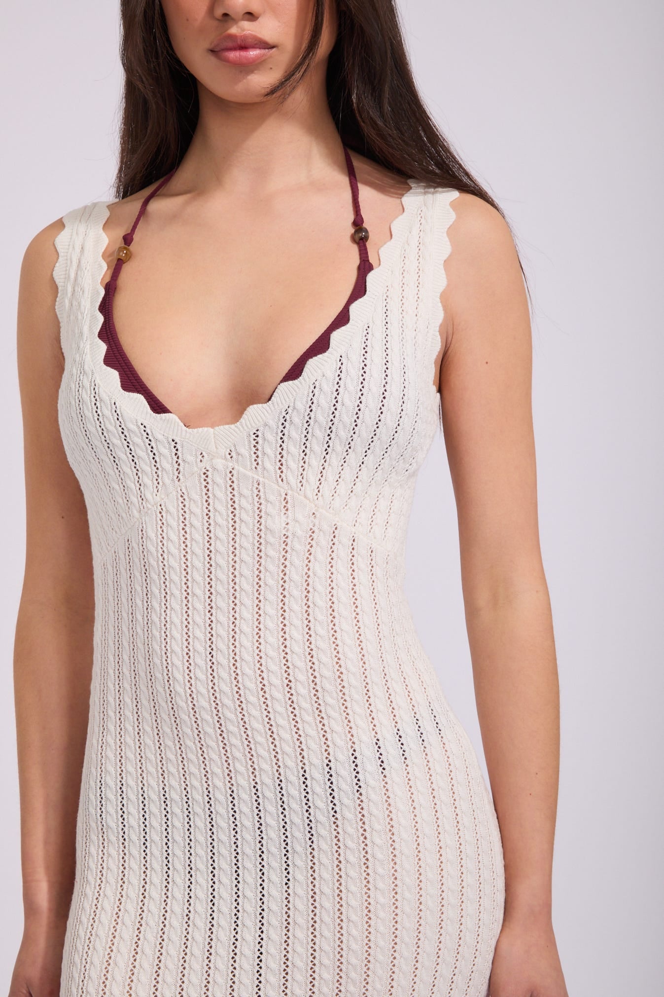 RHYTHM SCALLOP KNIT MAXI DRESS CREAM 3M