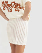 RHYTHM SCALLOP KNIT MINI SKIRT CREAM 3M