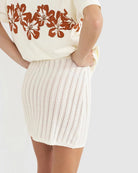RHYTHM SCALLOP KNIT MINI SKIRT CREAM 1XS