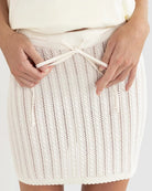 RHYTHM SCALLOP KNIT MINI SKIRT CREAM 3M