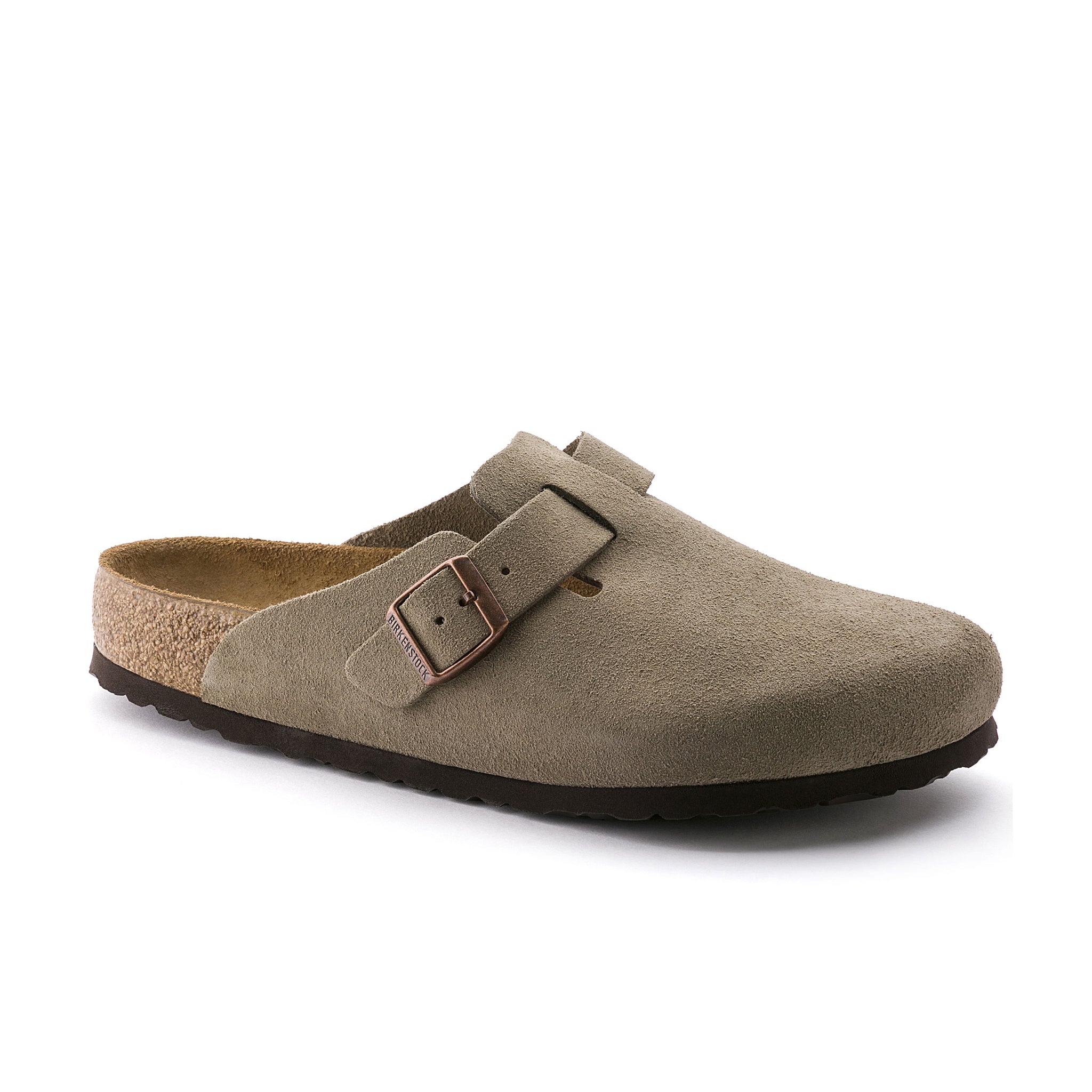 Birkenstock Boston Soft Footbed Womens Clog Suede-Taupe 6