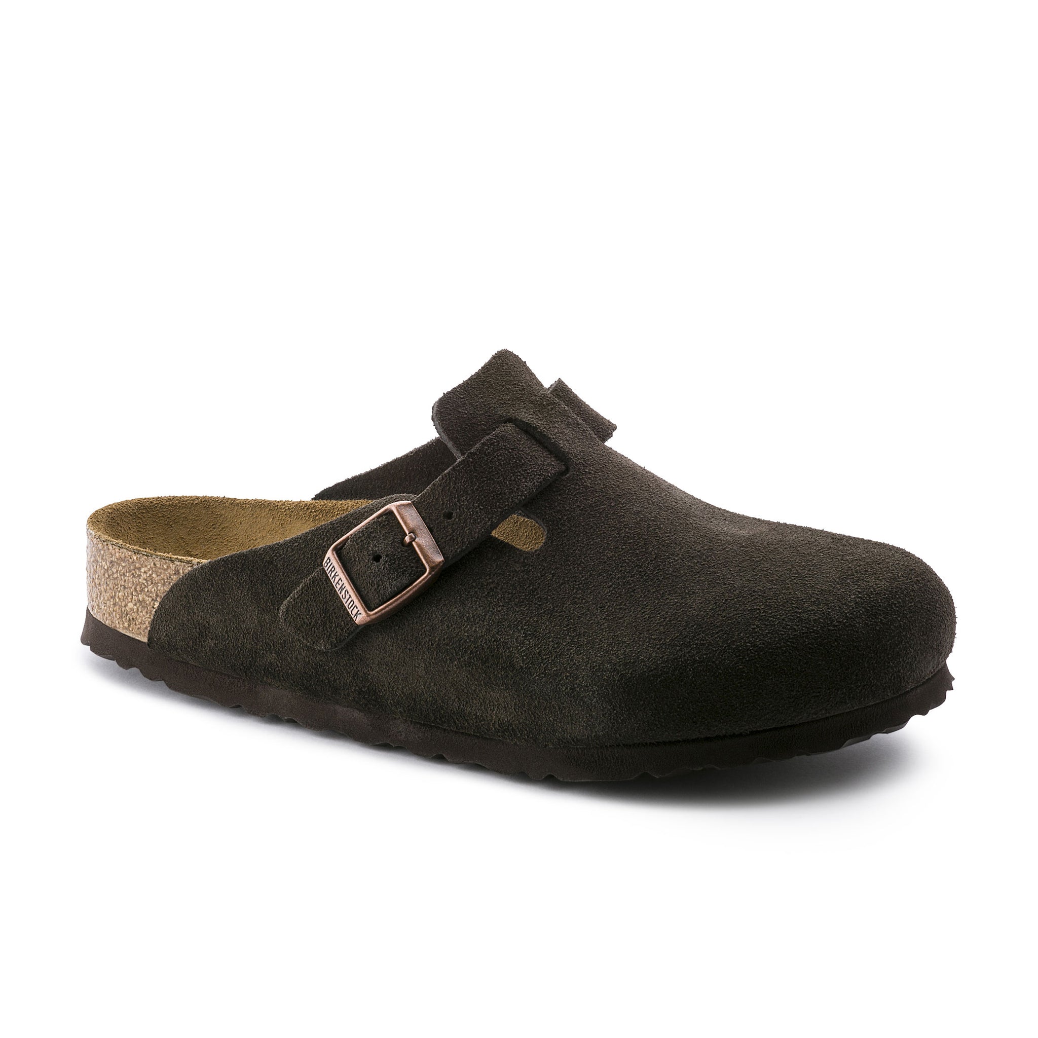 Birkenstock Boston Soft Footbed Womens Clog Suede-Mocha 6