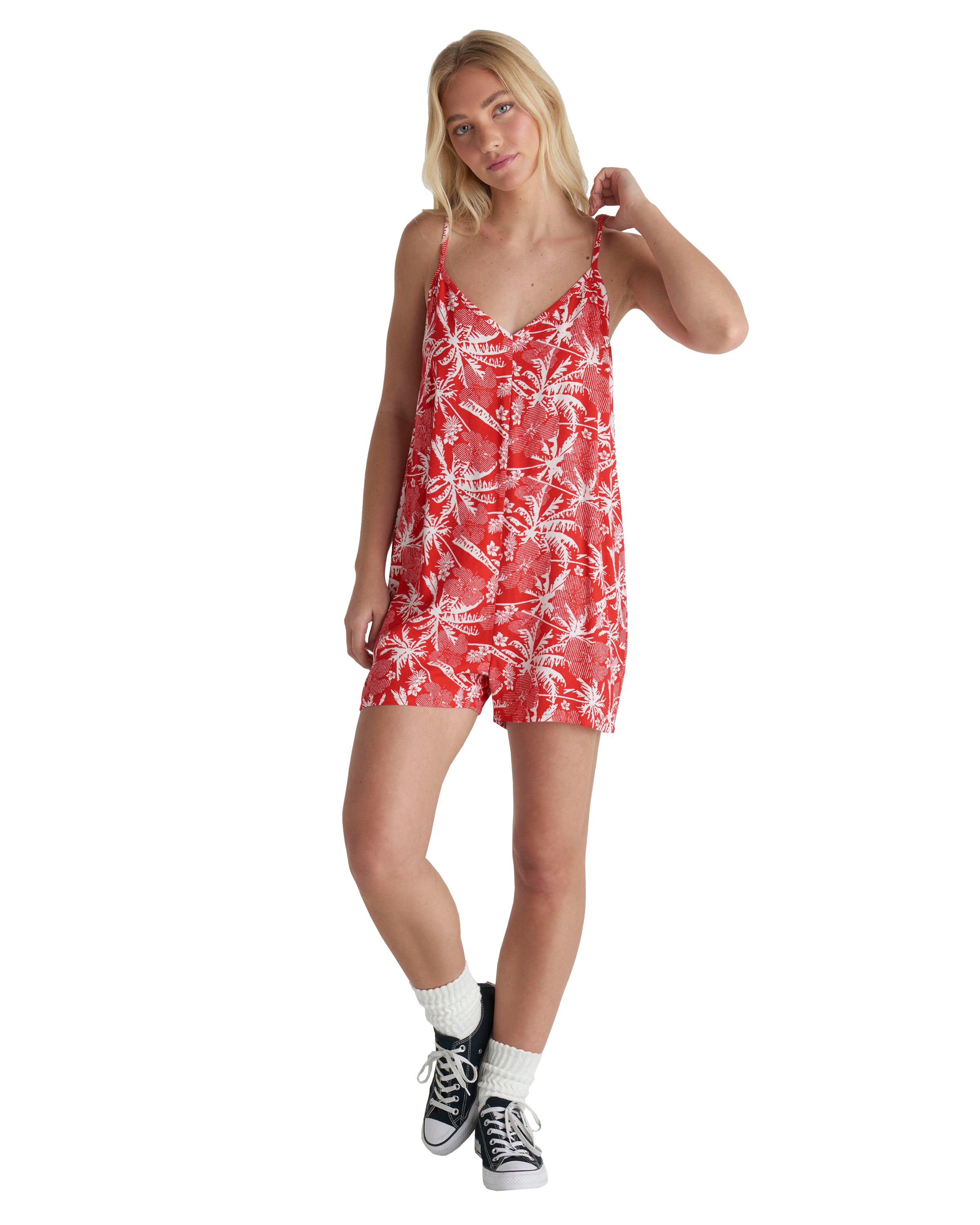 HURLEY GETAWAY ROMPER T608-Float Red L