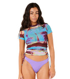 Rip Curl Hidden Isles Mesh Swim Tee 0070-Blue L