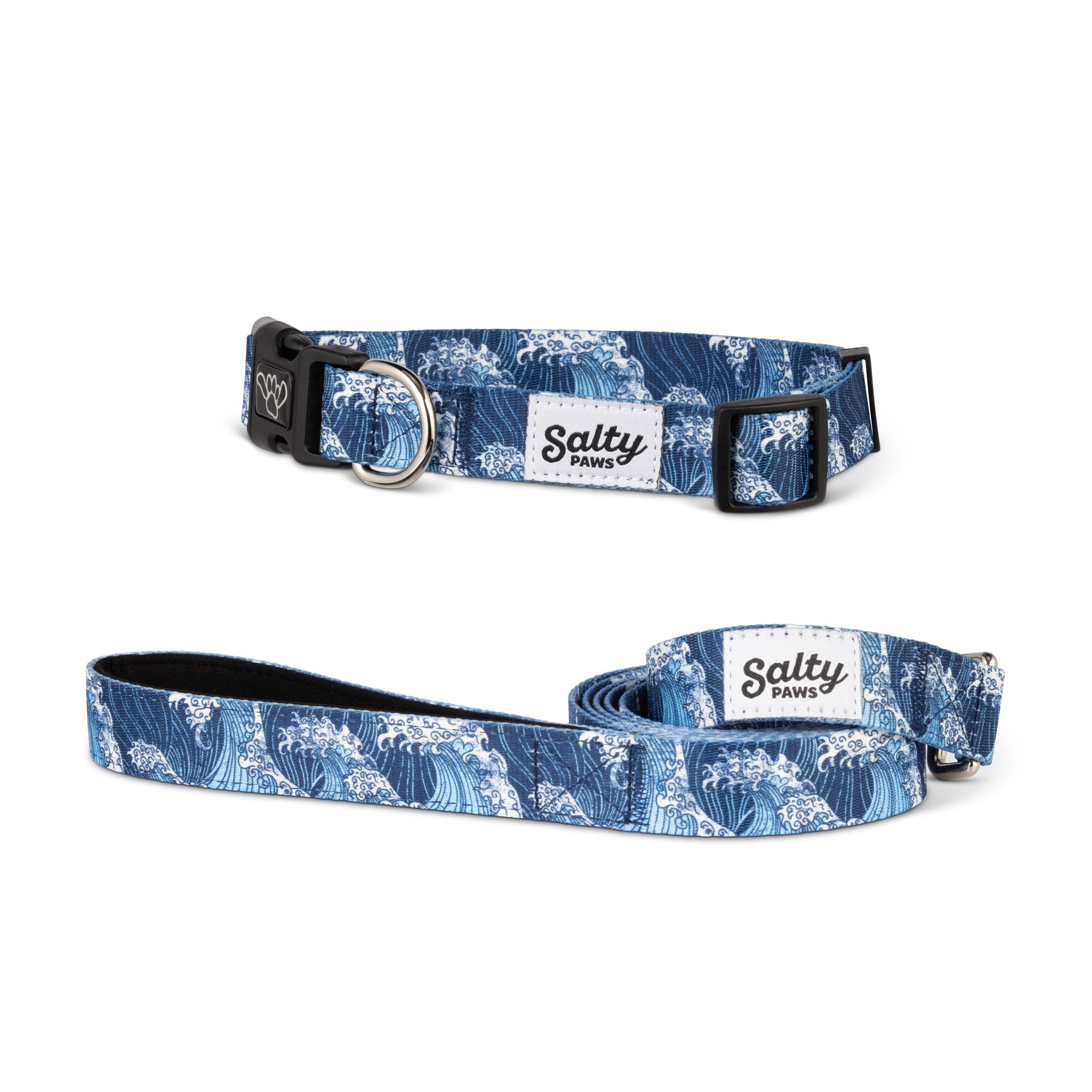 Salty Paws Leash Blue Wave M