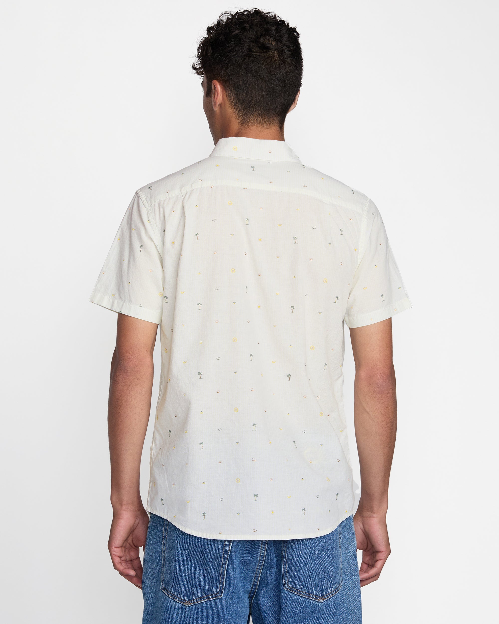 RVCA EXOTICA SEERSUCKER SS WHT-WHITE XL