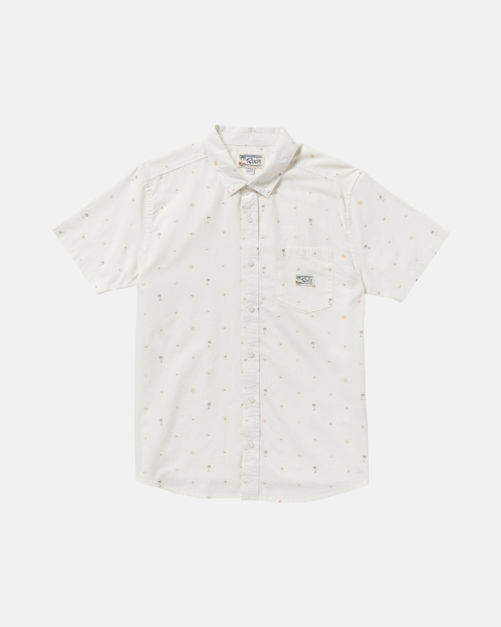 RVCA EXOTICA SEERSUCKER SS WHT-WHITE XL