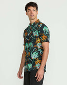 VOLCOM BRAINMELTER FLORAL SS BGR-BLACK GREEN L