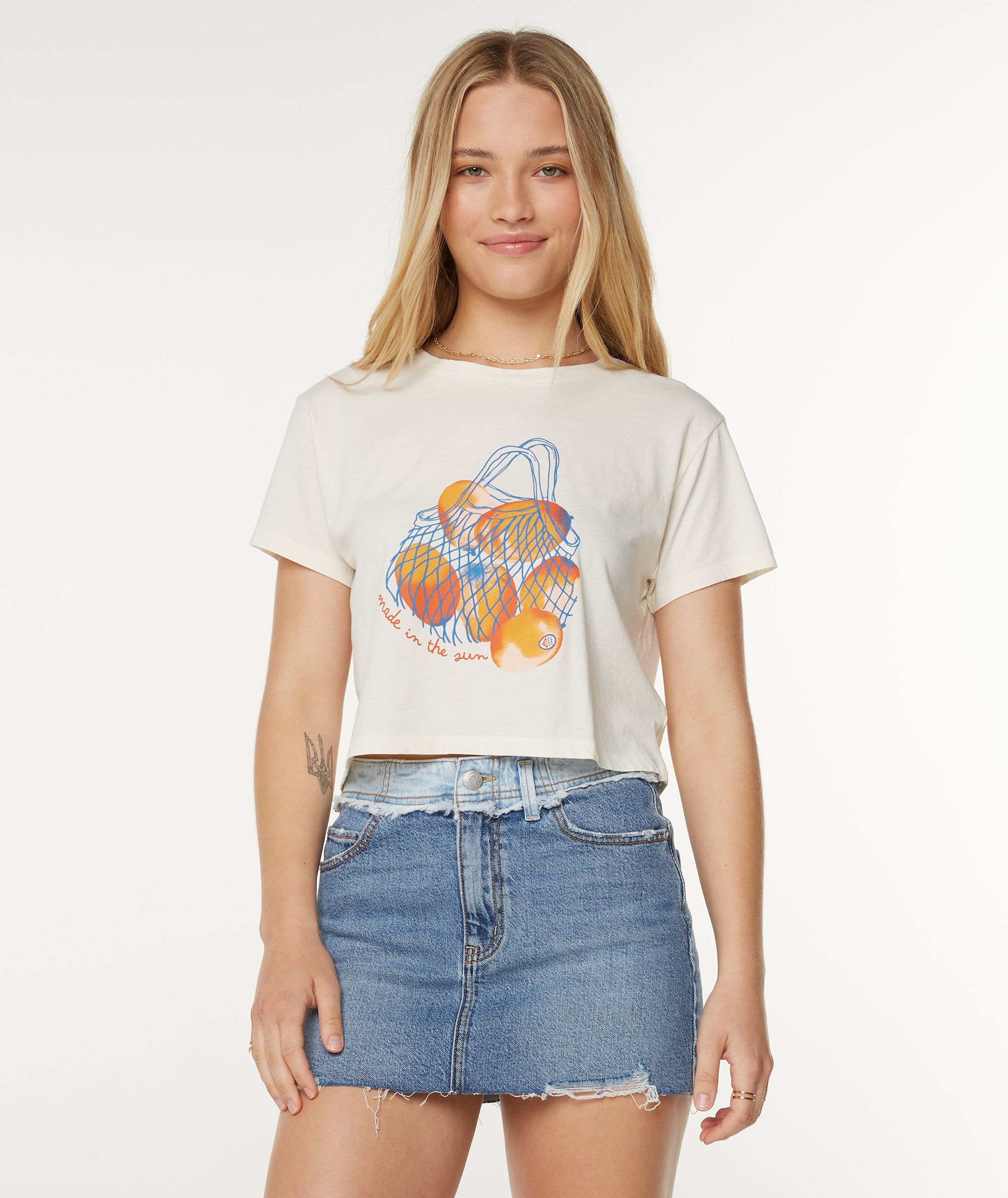 Roxy Made In The Sun Cropped Tee WBB0 S