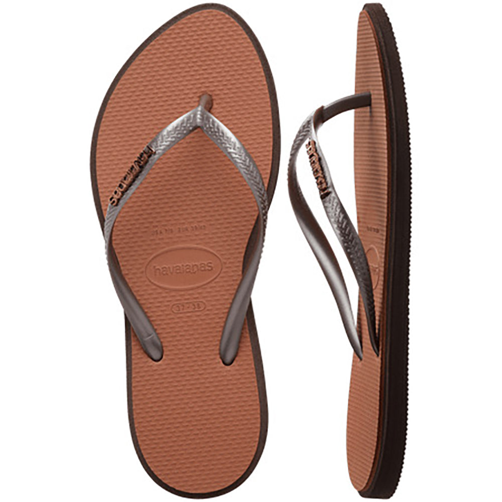 Havaianas Slim Point Womens Sandal 0727-Dark Brown 6