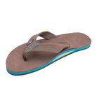 Rainbow Single Layer Leather Mens Sandal Expresso-Blue XXL