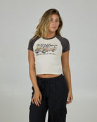 SALTY CREW TAILGATE RAGLAN BABY TEE Charcoal S