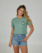 SALTY CREW OCEAN SPRAY CROP TEE Sage XS