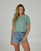SALTY CREW OCEAN SPRAY CROP TEE Sage M
