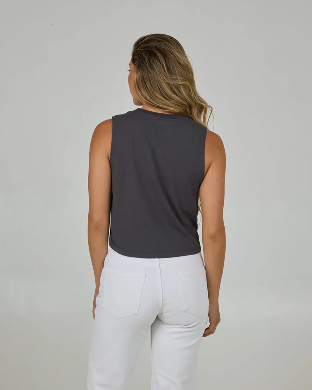 SALTY CREW OUTSIDE CROPPED TANK Charcoal S