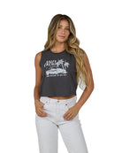 SALTY CREW OUTSIDE CROPPED TANK Charcoal S