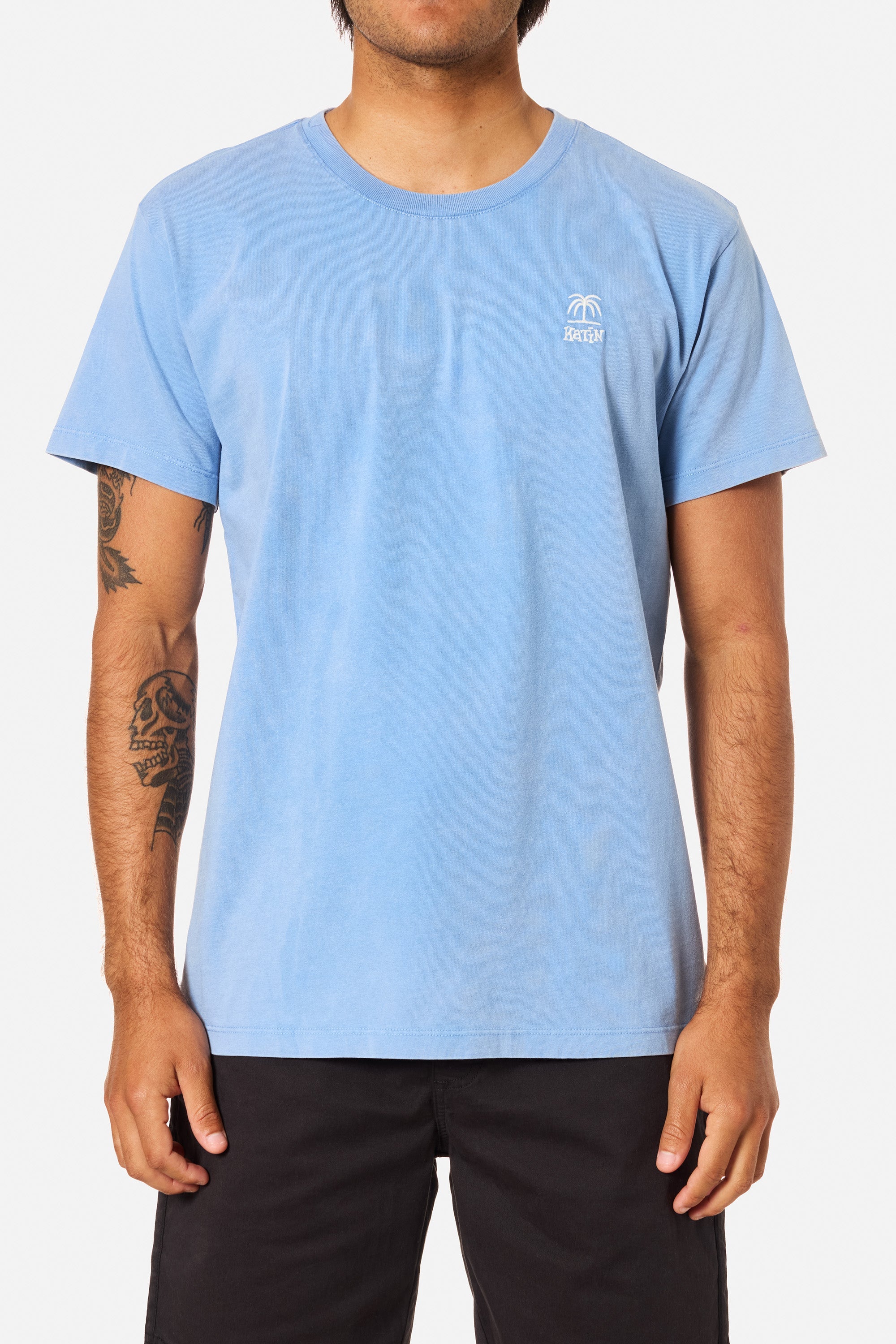 KATIN K-PALM EMB TEE BAY BLUE SAND WASH (BBSW) L