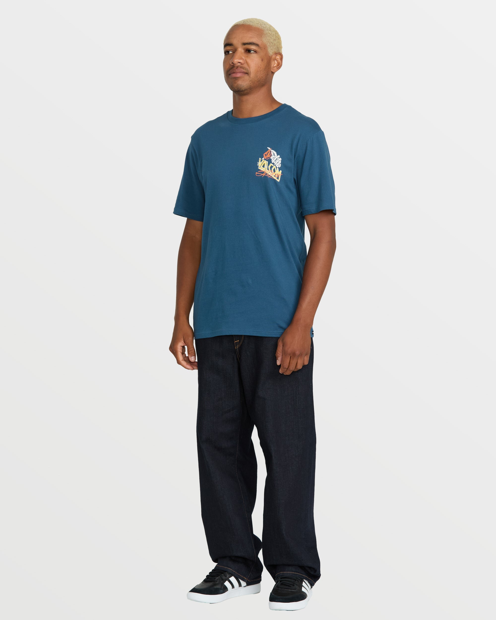 Volcom Dropped This SS Tee DPB7-DEEP BLUE L