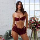 KulanI Kinis Strapless Bandeau Top Sangria M