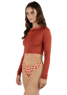 HURLEY SOLID CROP LS RASHGUARD COPPER XL