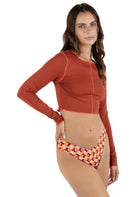 HURLEY SOLID CROP LS RASHGUARD COPPER XL
