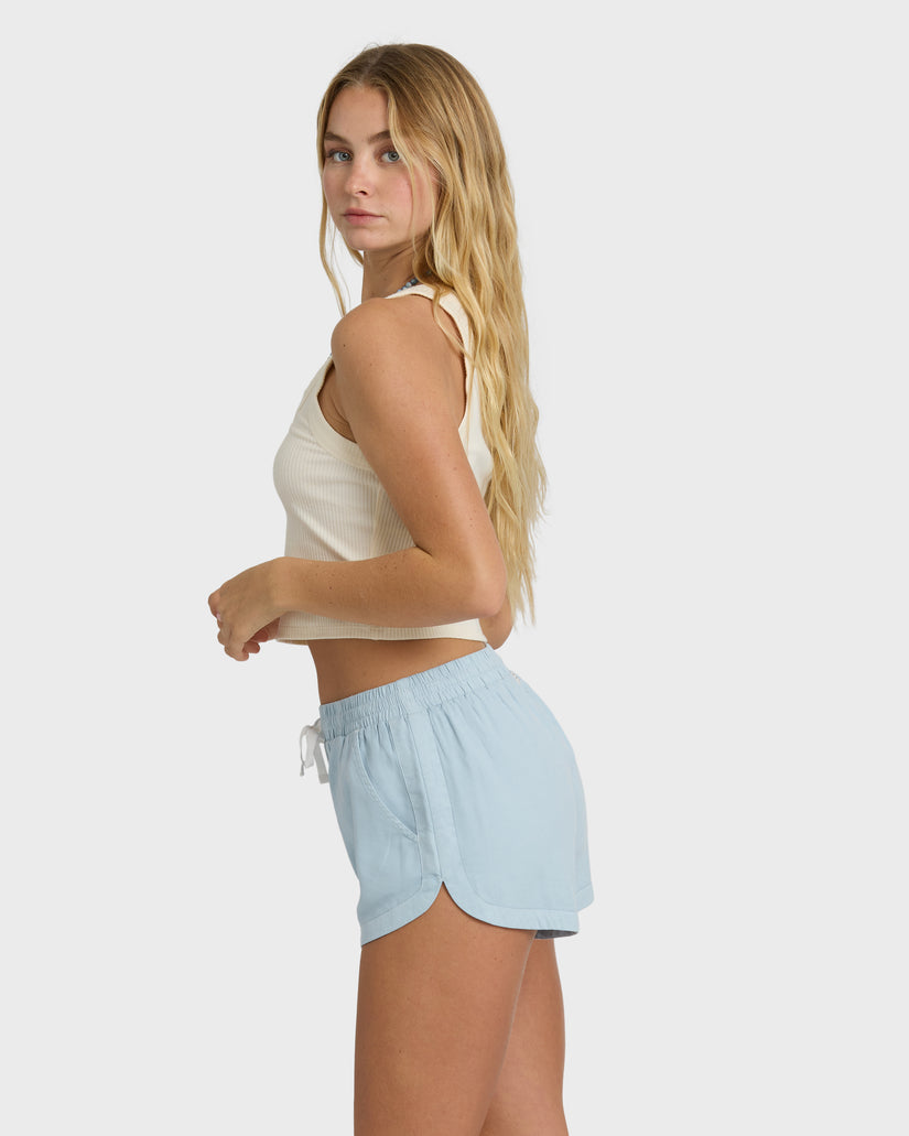 BILLABONG ROAD TRIPPIN ELASTIC WAIST SHORTS BHLW-WASHED CHAMBRAY XS