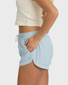 BILLABONG ROAD TRIPPIN ELASTIC WAIST SHORTS BHLW-WASHED CHAMBRAY M