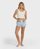 BILLABONG ROAD TRIPPIN ELASTIC WAIST SHORTS BHLW-WASHED CHAMBRAY XS