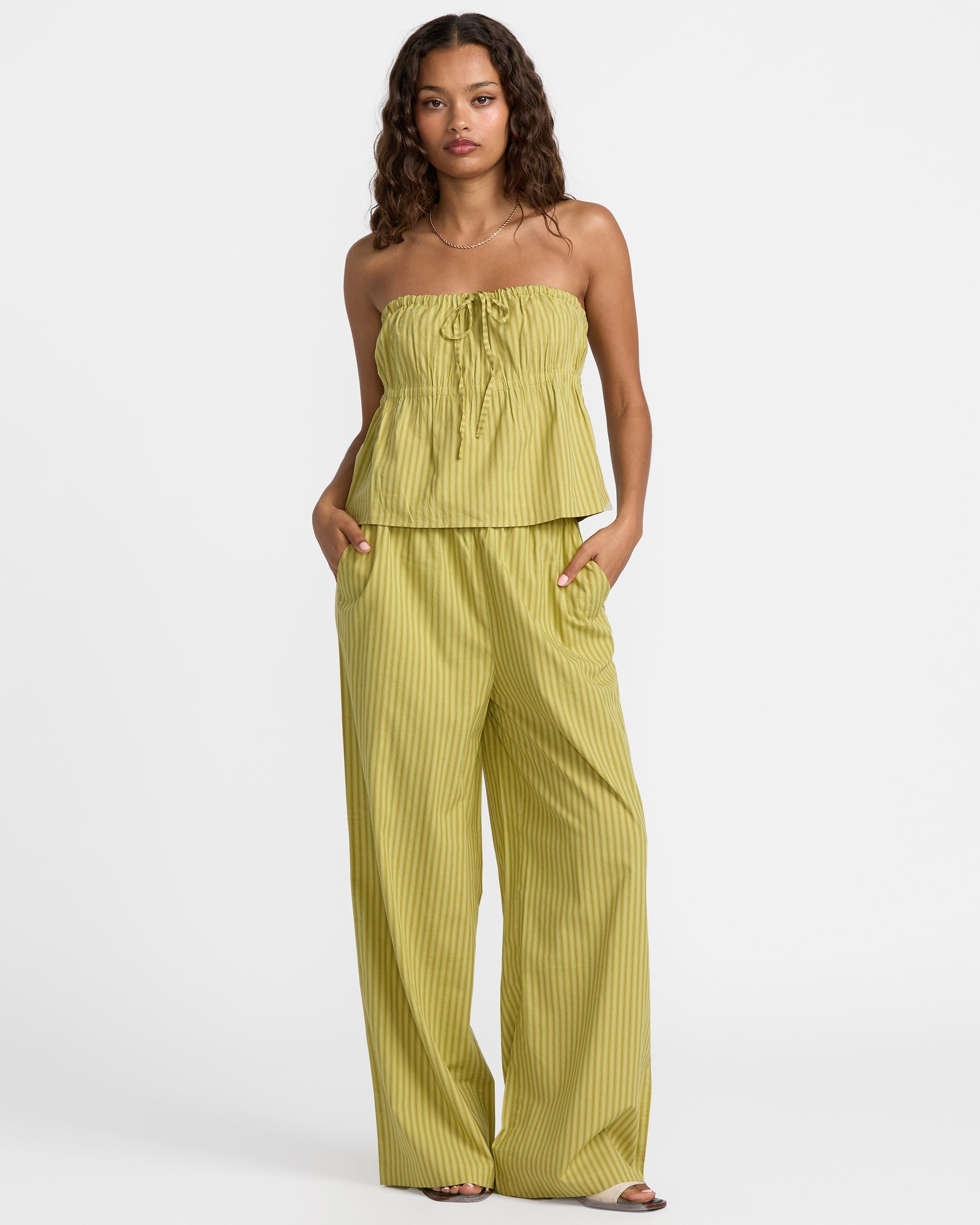 RVCA PEYTON TUBE TOP MTO-MARTINI OLIVE M