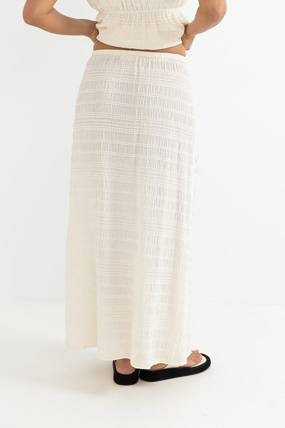 RHYTHM SANDY COVE MIDI SKIRT NAT-NATURAL 3M