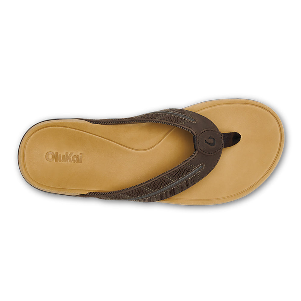 Olukai Tuahine Palm Mens Sandal 48GS-Dark Java-Golden Sand 12