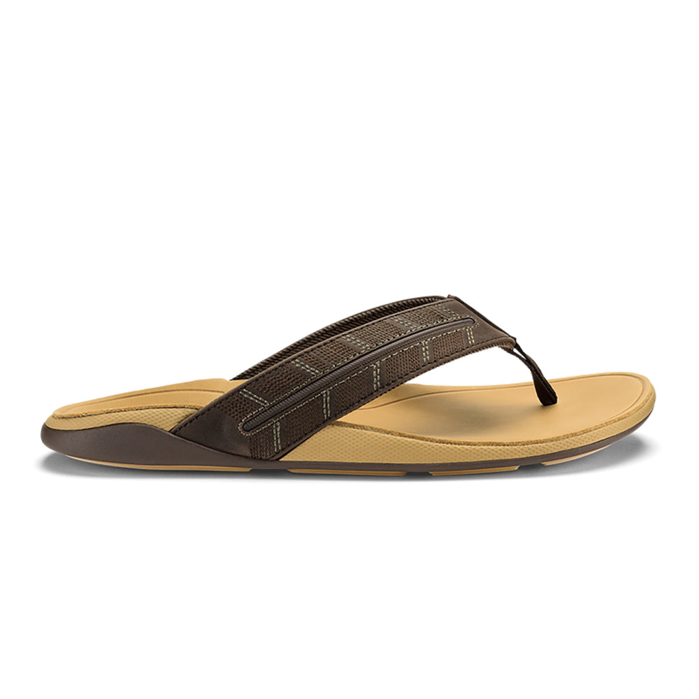 Olukai Tuahine Palm Mens Sandal 48GS-Dark Java-Golden Sand 10