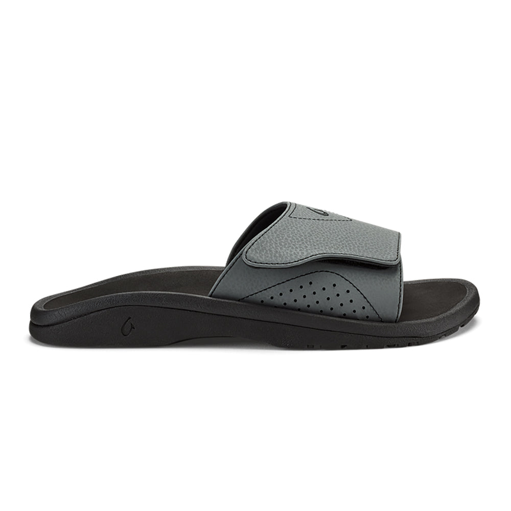 Olukai Nalu Slide Mens Sandal RK40-Rock-Black 10
