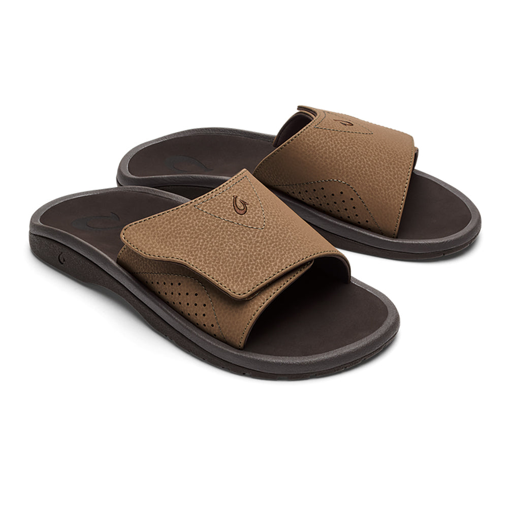 Olukai Nalu Slide Mens Sandal 3448-Tan-Dark Java 11