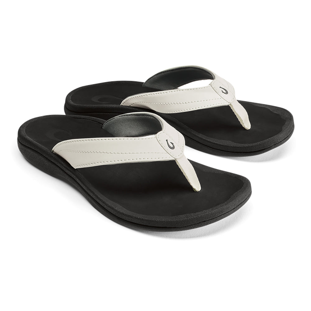 Olukai Ohana Womens Sandal WB40-Bright White-Black 7