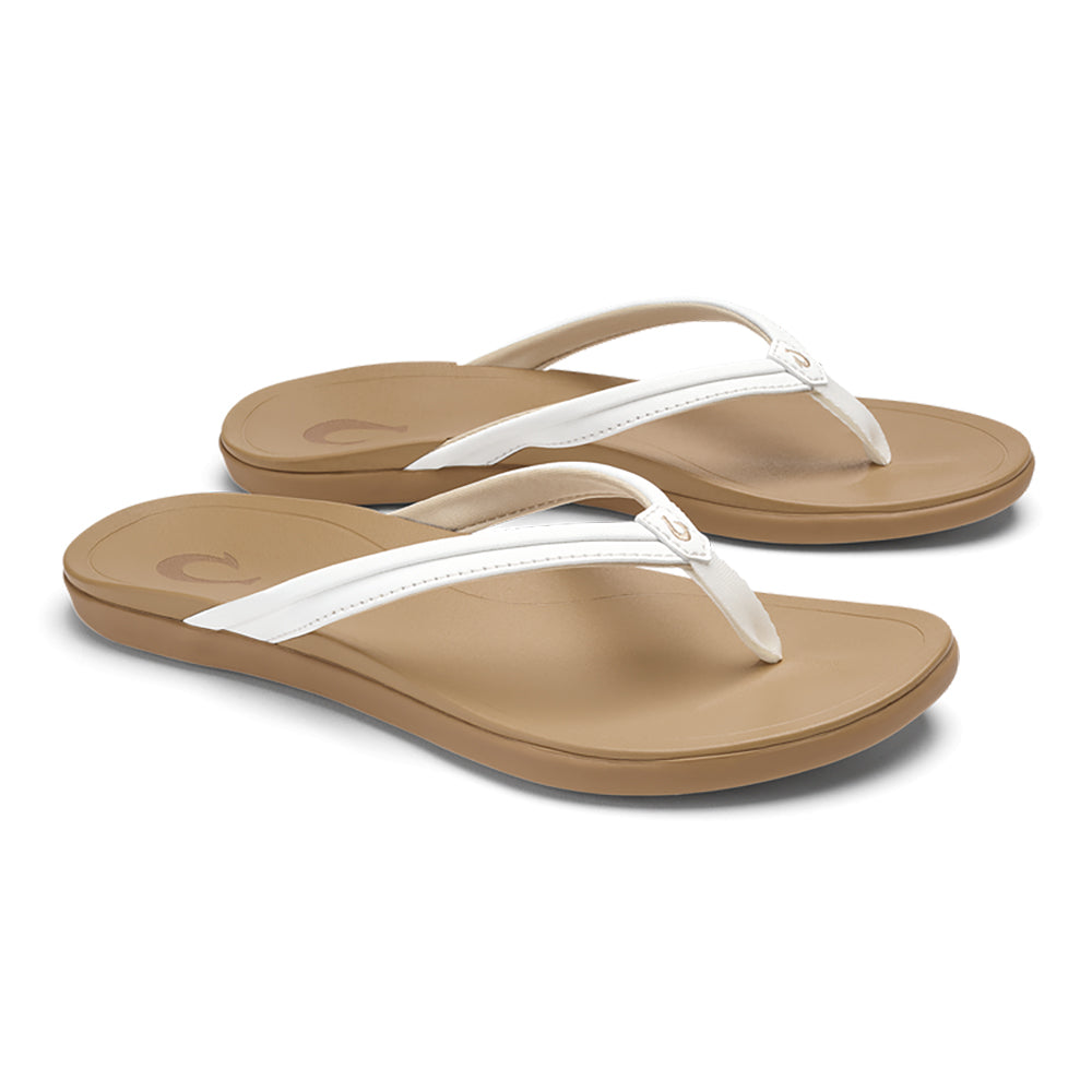 Olukai Ho opio Malua Womens Sandal WBWV-Bright White-Warm Sand 6