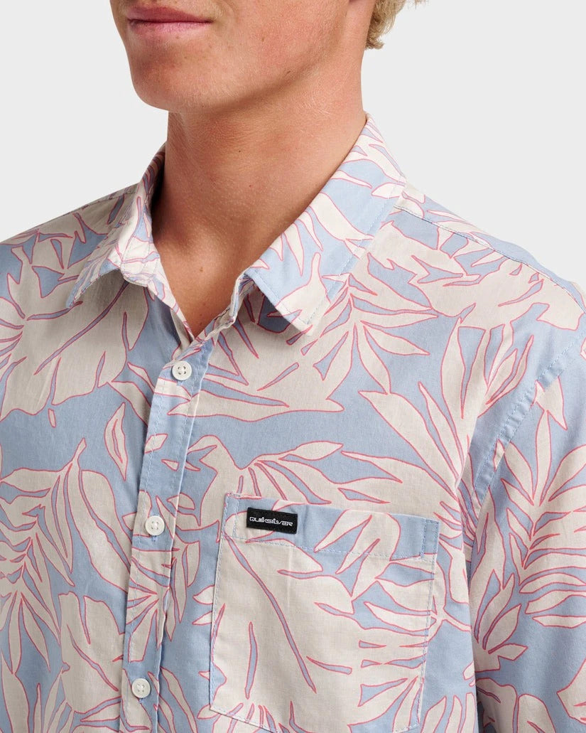 QUIKSILVER PALM TRIP CLASSIC SS BHL0-ASHLEY BLUE L