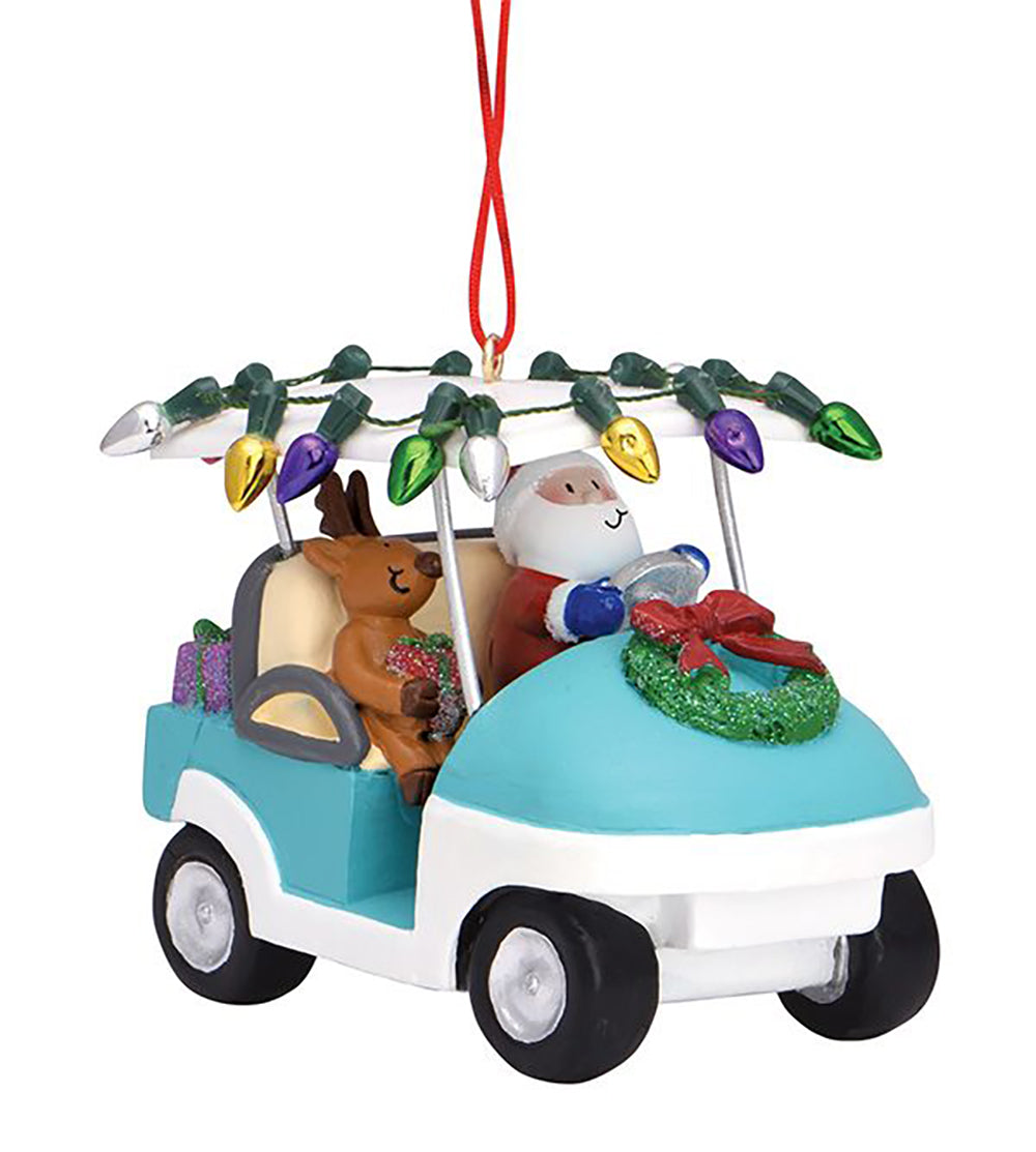 Cape Shore Golf Cart Santa Ornament Pompano Beach