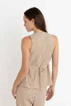RHYTHM COVE STRIPE LONG  VEST NATURAL 2S
