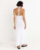 RHYTHM MARTINI HALTER KNIT MAXI DRESS WHITE 3M
