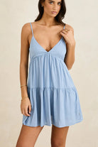 Rhythm Classic Tiered Mini Dress STE-STEEL BLUE 2S