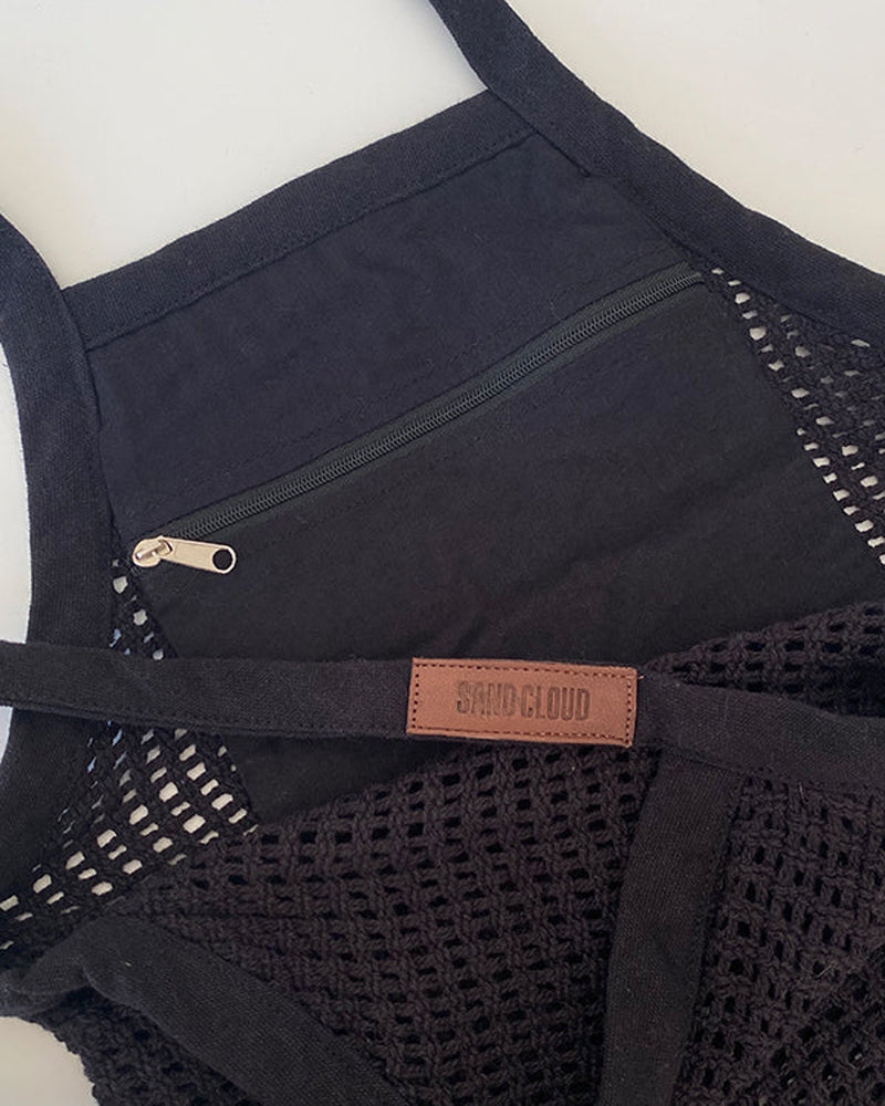 Sand Cloud Net Market Bag Black